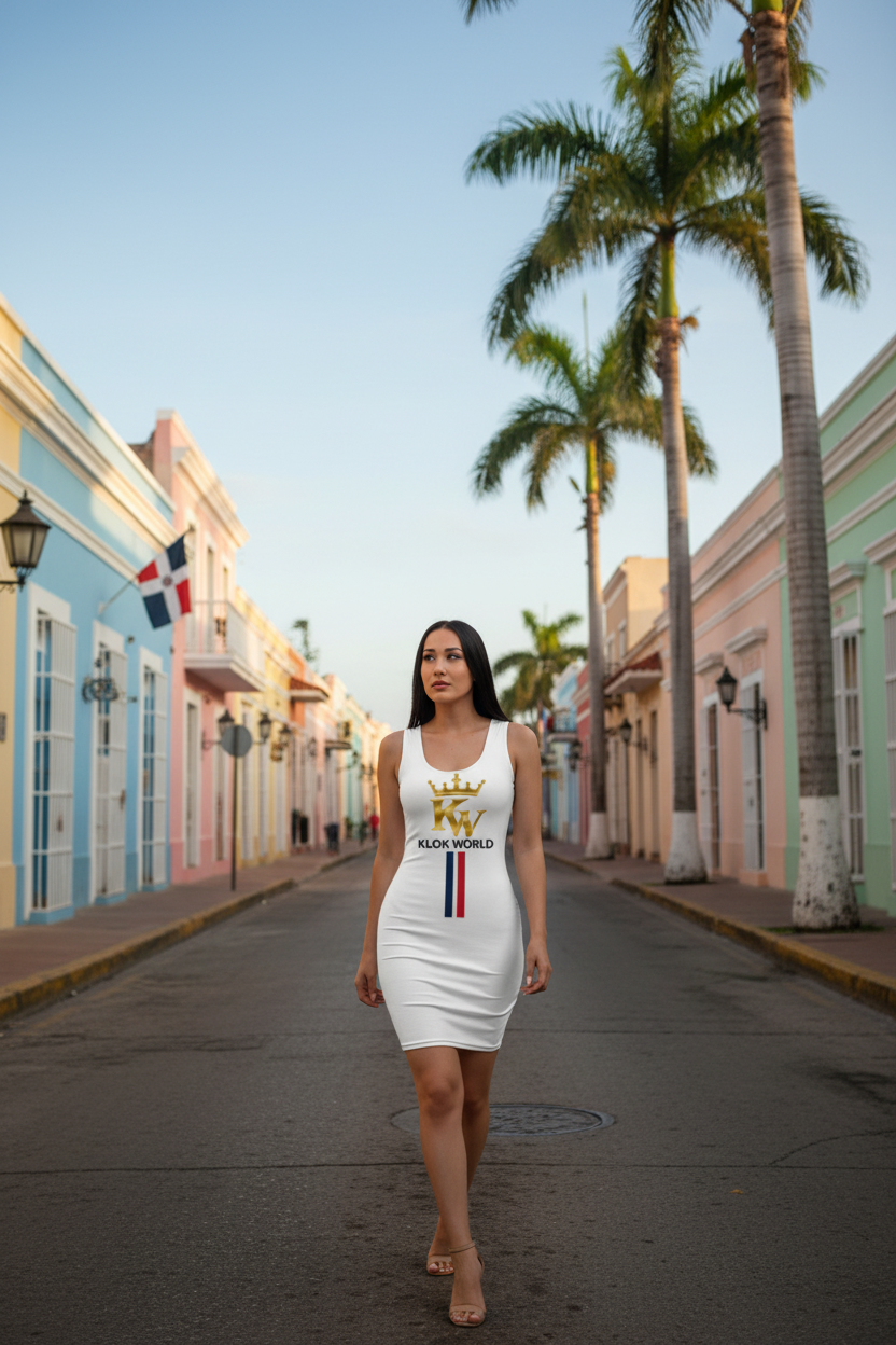 Vestido KLOK WORLD en calle dominicana